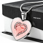 Daddy's Girl I Used To Be His Angel Now He Is Mine Red Plaid Butterfly Heart Luxury Heart Pendant Necklace - Heart Luxury Necklace (Silver)