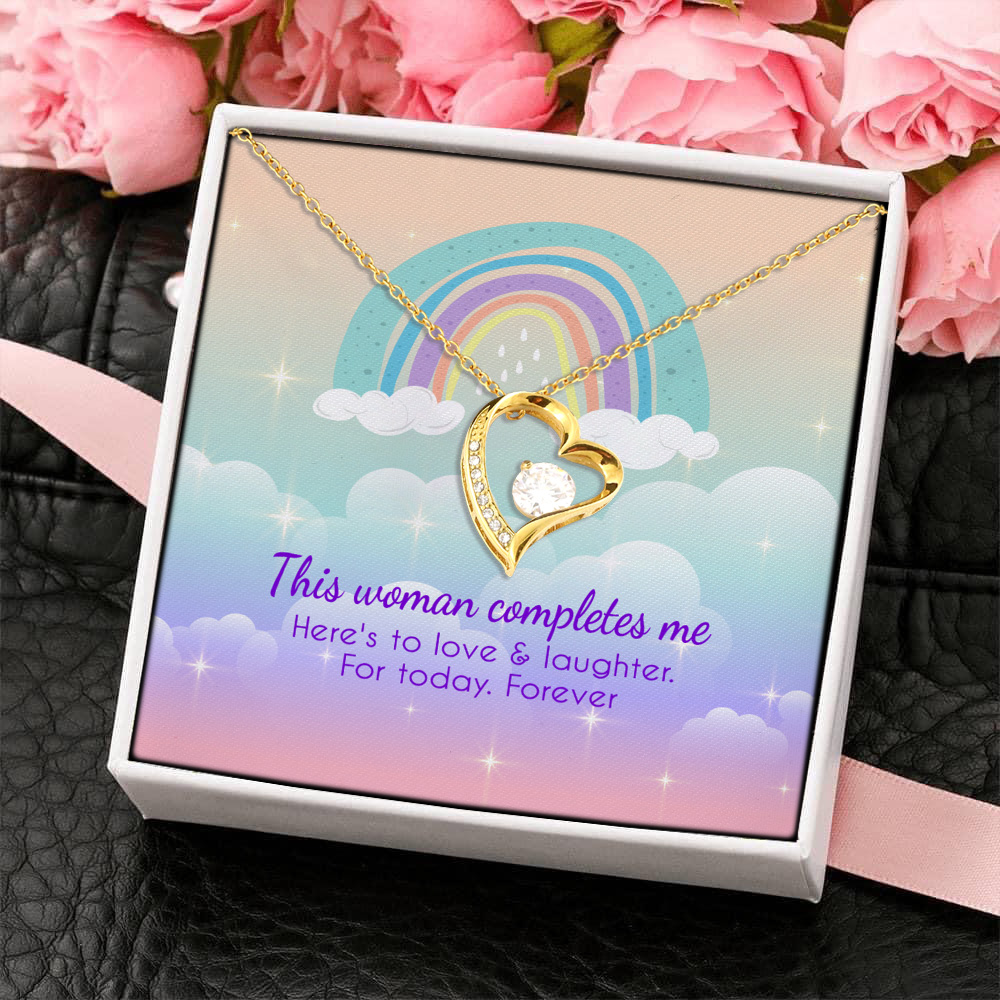 7P. Woman complete me(4) Forever Love Necklace (Gold) 4