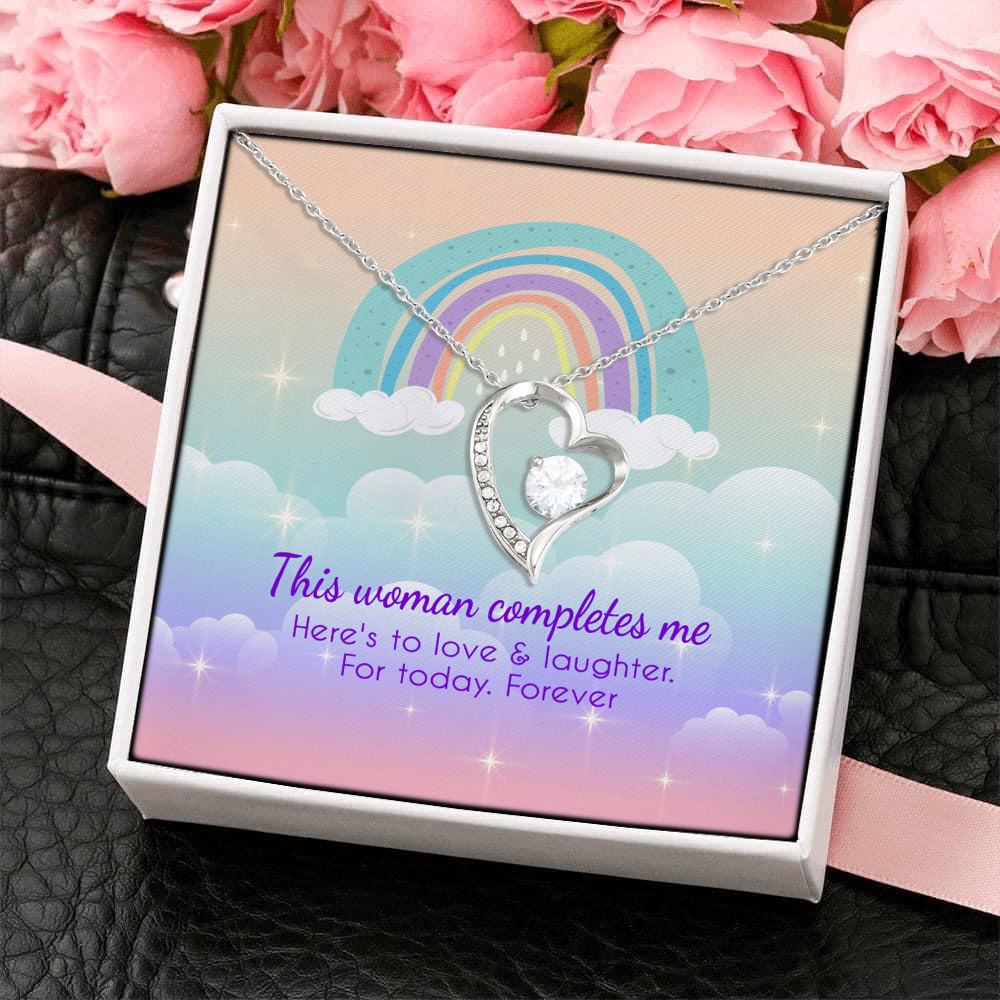 7P. Woman complete me(4) Forever Love Necklace (Silver) 4
