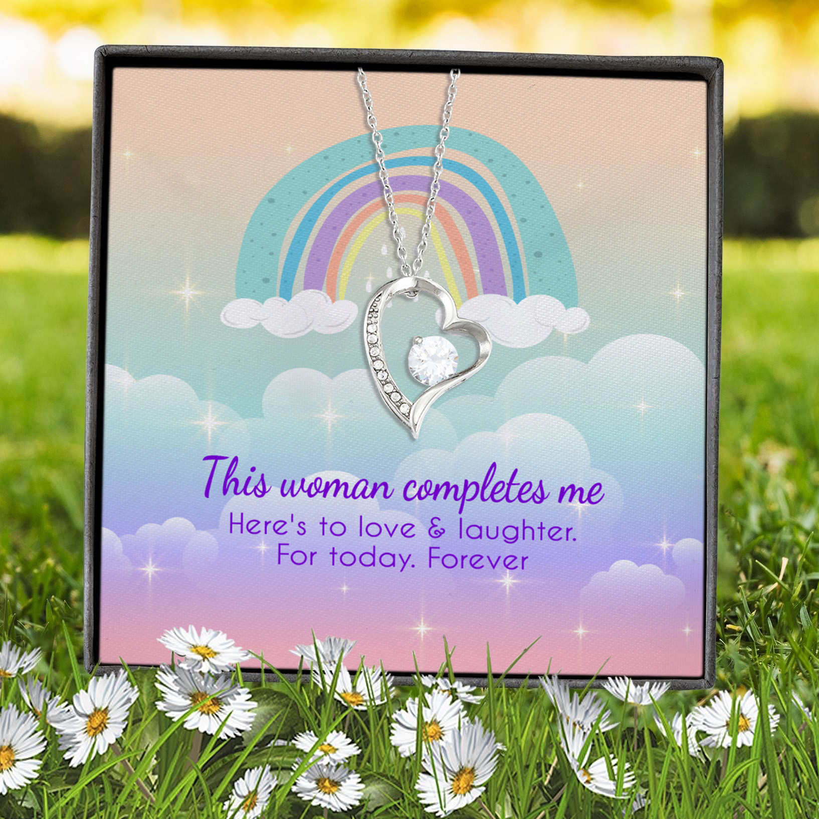 7P. Woman complete me(4) Forever Love Necklace (Silver) 7