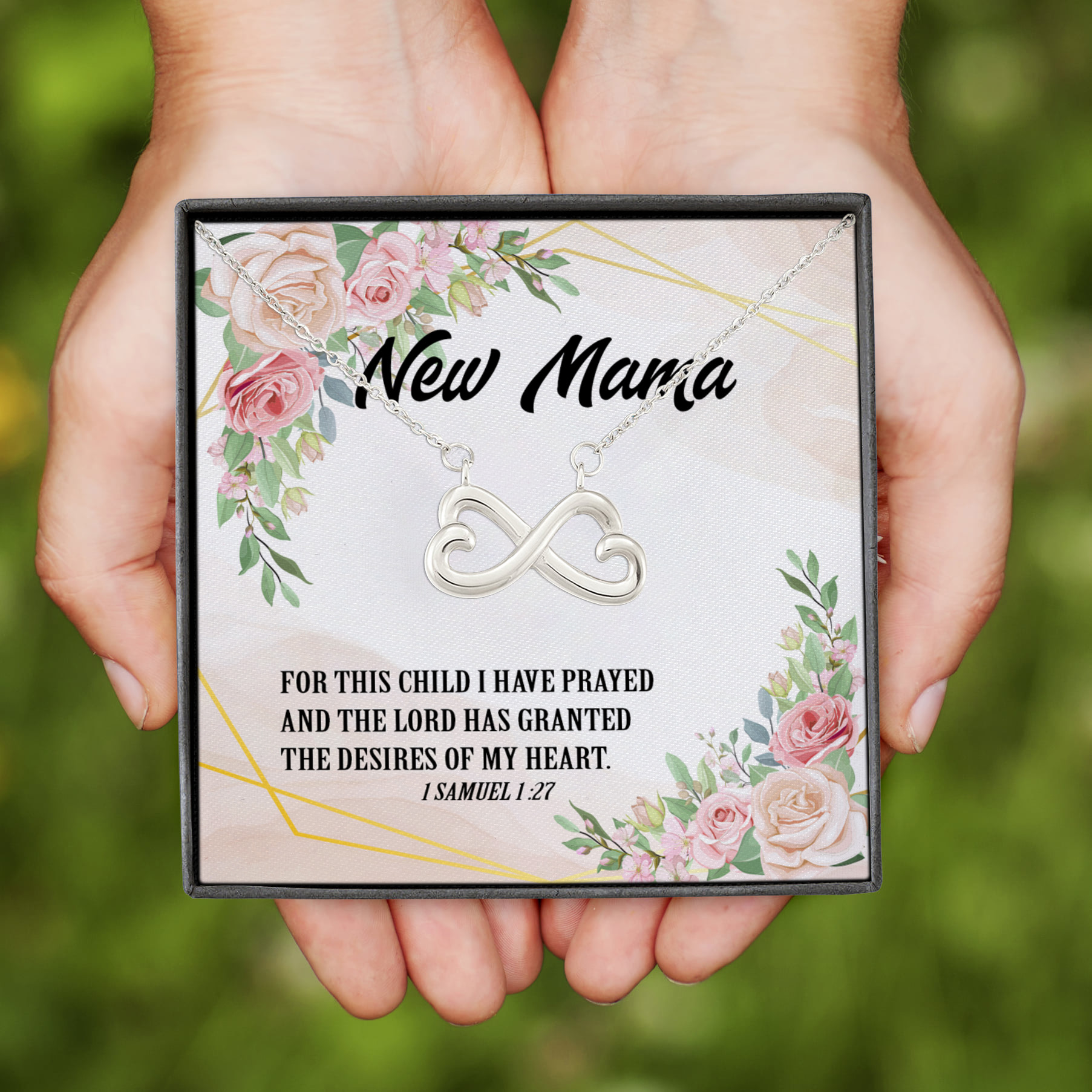 4KNG. New mama(3) Infinity Heart Necklace (Silver)
