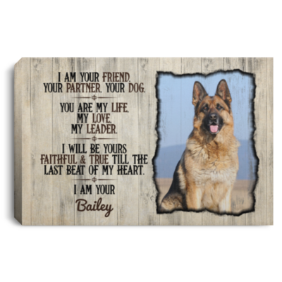 Custom Photo I Am Your Friend Your Partner Your Dog Wrapped Framed Canvas Prints for Dog Lovers - Unframed Poster, White, 0.75'' Framed Canvas