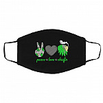 Peace Love Chiefin, Black, Cloth Face Cover – Medium/Large