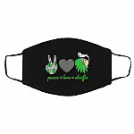 Peace Love Chiefin, Black, Cloth Face Cover – Medium/Large