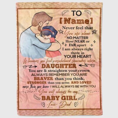 Alternative view of Personalized to My Daughter You Will Always Be My Baby Girl Fleece Blanket - Sherpa Blanket - Woven Blanket