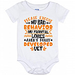 Frontal Baby Onesie, White, Baby Onesie - 12 Month