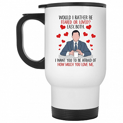 14 oz. White Travel Mug