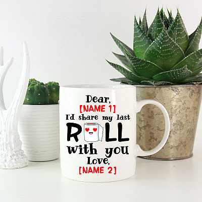 Alternative view of Personalized I'd Share My Last Roll with You Couple Pandemic Coffee Mug - Beer Stein