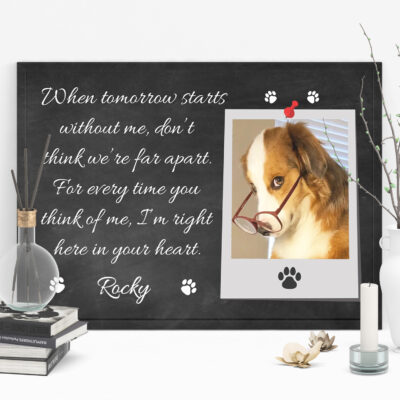 Alternative view of Custom Photo Pet Memorial Framed Canvas - Tomorrow Starts Without Me Don't Think We Far Apart Unframed Poster