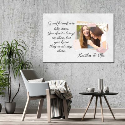 Alternative view of Personalized Photo Good Friends Are Like Stars You Don't Always See Them Framed Canvas - Unframed Poster