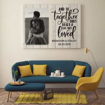 Alternative view of Personalized Photo And So Together They Built A Life They Loved Framed Canvas - Unframed Poster