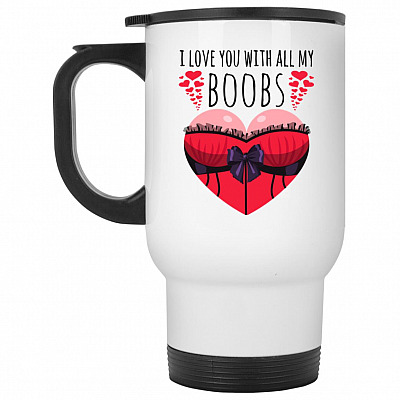 14 oz. White Travel Mug
