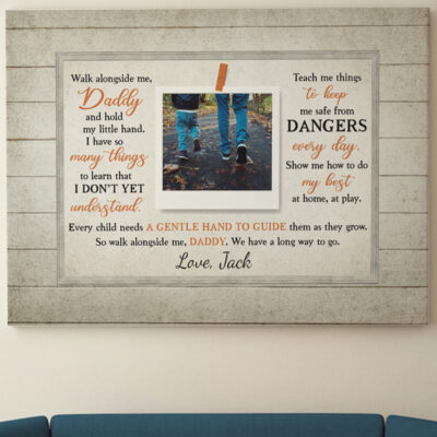 Alternative view of Custom Photo Walk Alongside Me Daddy Wrapped Framed Canvas Prints - Unframed Poster - Home Wall Art