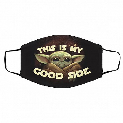 This Is My Good Side, White, Cloth Face Cover – Medium/Large