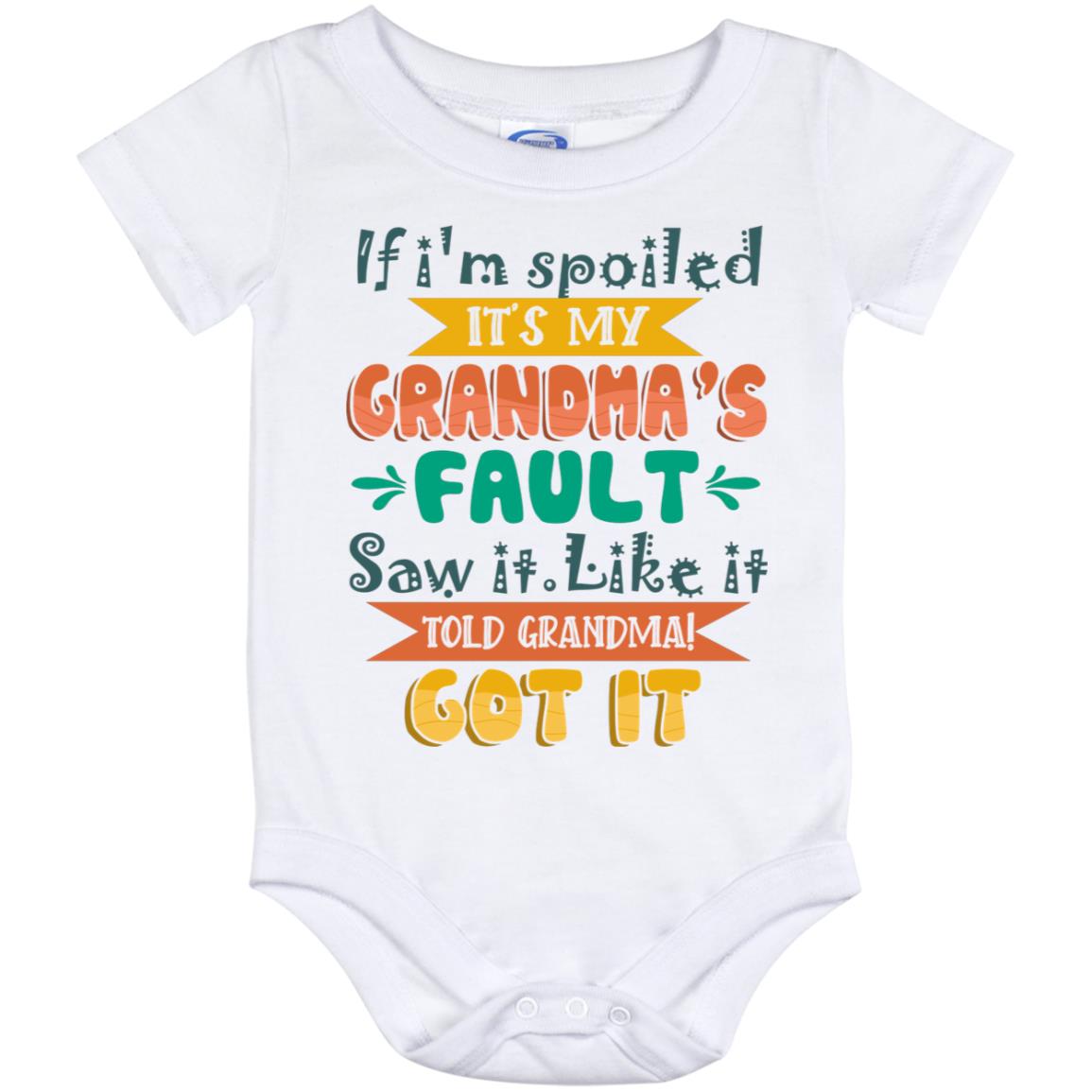 If I'm Spoiled It's My Grandma's Fault, White, Baby Onesie - 12 Month