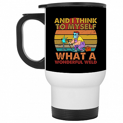 14 oz. White Travel Mug