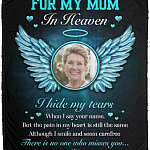 Personalized Photo I Hide My Tears Blanket, White, Cozy Plush Fleece Blanket - 50x60