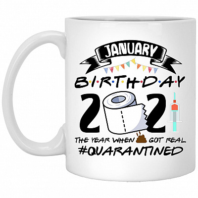 January Birthday 2021, White, 11 oz. White Mug