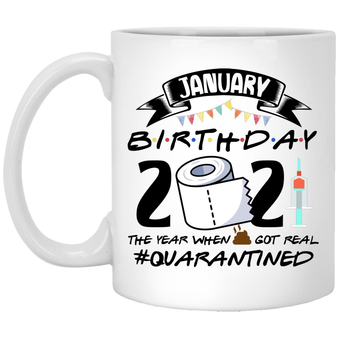 January Birthday 2021, White, 11 oz. White Mug