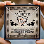 From Dad Viking Warrior To My Daughter I Want You To Believe Deep In Your Viking Interlocking Hearts Necklace