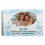 Personalized Photo To My Bestie Because Of You I Laugh A Litter Harder Framed Canvas Prints - Unframed Poster, White, 0.75'' Framed Canvas
