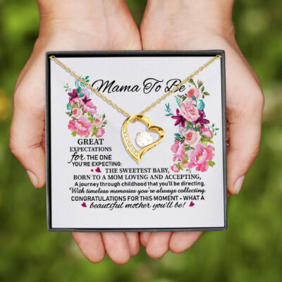 Great Expectations Sweet Baby Beautiful Mom Quotes First Time Mom Gift Forever Love Pendant Necklace