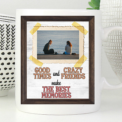 Alternative view of Custom Photo Good Time Crazy Friend Best Memories Coffee Mug - Beer Stein - Water Bottle - Color Changing Mug