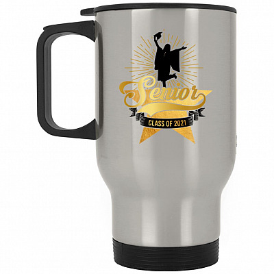 14 oz. Silver Travel Mug
