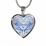 Dragonfly I Will Carry You With Me Til' I See You Again Memorial Loss Of Loved One Heart Pendant Necklace - Heart Luxury Necklace (Silver)