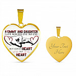 Mommy And Daughter Not Always Eye To Eye But Always Heart To Heart Mother and Daughter Heart Pendant Necklace - Heart Luxury Necklace (Gold Plated)