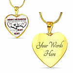 Mommy And Daughter Not Always Eye To Eye But Always Heart To Heart Mother and Daughter Heart Pendant Necklace - Heart Luxury Necklace (Gold Plated)