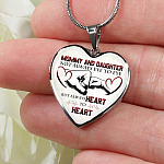 Mommy And Daughter Not Always Eye To Eye But Always Heart To Heart Mother and Daughter Heart Pendant Necklace - Heart Luxury Necklace (Silver)