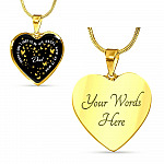 Daddy's Girl I Used To Be His Angel Now He Is Mine Heart Pendant Necklace - Loss of Dad Necklace - Heart Luxury Necklace (Gold Plated)