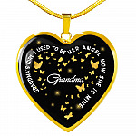 Grandma's Girl I Used To Be Her Angel Now She Is Mine Heart Pendant Necklace - Loss of Grandmother Necklace - Heart Luxury Necklace (Gold Plated) Grandma's Girl I Used To Be Her Angel Now She Is Mine Heart Pendant Necklace - Loss of Grandmother Necklace - Heart Luxury Necklace (Gold Plated)