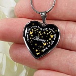 Mommy's Girl I Used To Be Her Angel Now She Is Mine Heart Pendant Necklace - Loss of Mom Necklace - Heart Luxury Necklace (Silver)