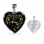 Mommy's Girl I Used To Be Her Angel Now She Is Mine Heart Pendant Necklace - Loss of Mom Necklace - Heart Luxury Necklace (Silver)