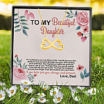 4VT. To My Beautiful Daughter If I Could Infinity Heart Necklace (Gold) 7