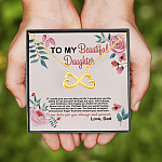 4VT. To My Beautiful Daughter If I Could Infinity Heart Necklace (Gold)