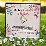 4VT. To My Beautiful Daughter If I Could Forever Love Necklace (Gold) 7