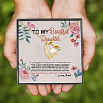 4VT. To My Beautiful Daughter If I Could Forever Love Necklace (Gold)