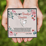 4VT. To My Beautiful Daughter If I Could Forever Love Necklace (Silver)