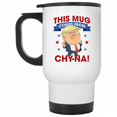 14 oz. White Travel Mug