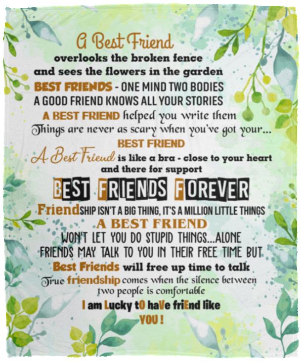 I Am Lucky To Have Friend Like You Blanket, White, Cozy Plush Fleece Blanket - 50x60