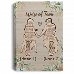 Personalized Biker Couple We're A Team Whatever You Lack I Got You Framed Canvas Prints - Unframed Poster, White, 0.75'' Framed Canvas