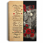Personalized Skull Couple I Choose You Gallery Wrapped Framed Canvas Prints - Unframed Poster - Wall Art, White, 0.75'' Framed Canvas
