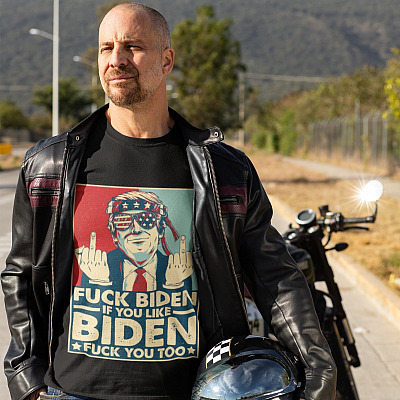Alternative view of Trump Middle Finger Biden And If You Like Biden Fu-ck You Too T-Shirt - Anti Joe Biden Shirt