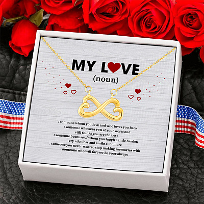 My Love Definition Infinity Heart Pendant Necklace