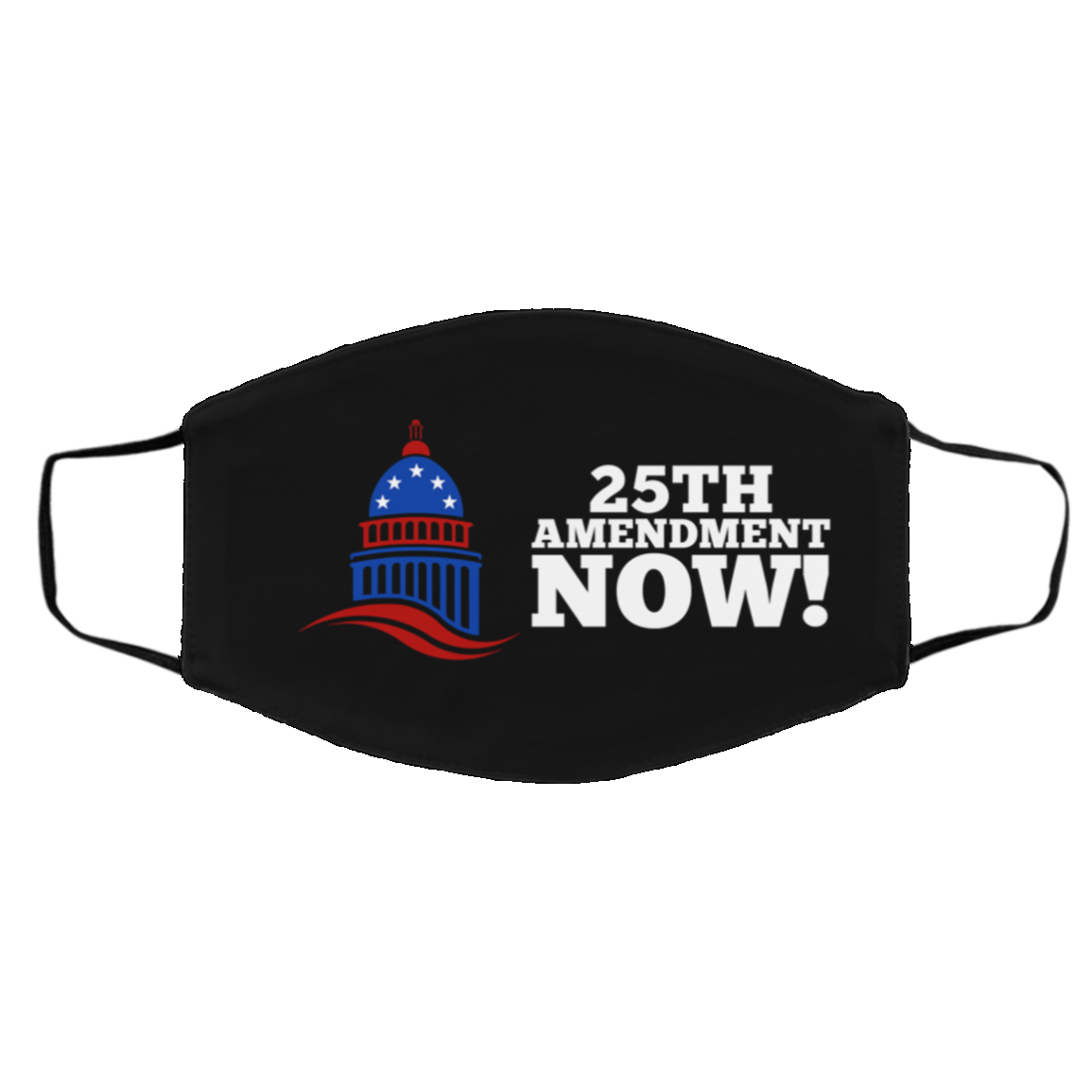 25th Amendment Now Remove Trump from Office Washable Reusable Custom - Printed Cloth Face Mask Cover, White, Cloth Face Cover – Medium/Large