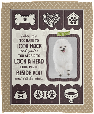 Custom Photo When It's Too Hard to Look Back and You're Too Afraid Dog Owner Fleece - Mink Sherpa - Woven Blanket, White, Cozy Plush Fleece Blanket - 50x60
