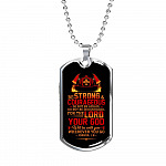 Fireman Do Not Be Afraid For The Lord Your God Will Be With You Wherever You Go Dog Tag Pendant Necklace - Dog Tag (Silver)